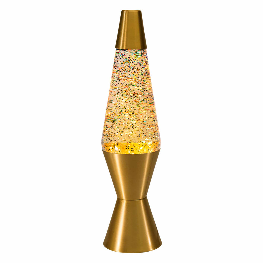 14.5″ LAVA LAMP RAINBOW GLITTER – CLEAR/GOLD N7
